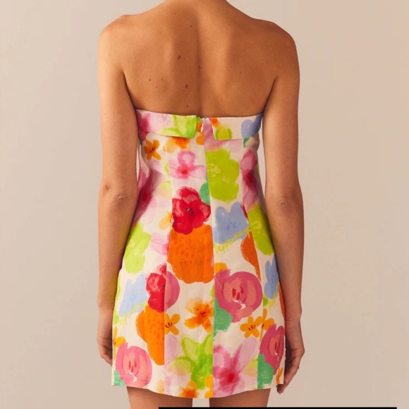 Peppermayo Exclusive - Skyscrapers Linen Mini Dress - Blurred Blossom - Picture 2 of 4